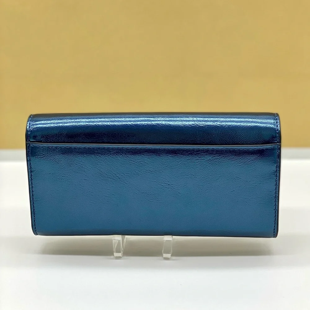 Michael Kors Jet Set Travel Envelope LG Continental Wallet Metallic Teal